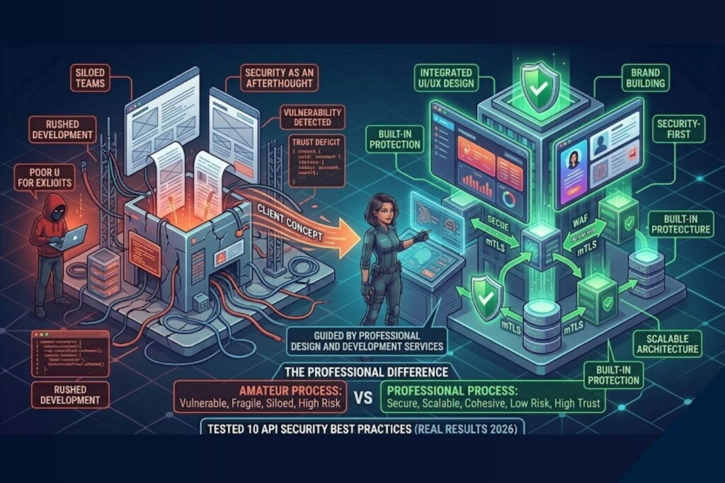 Visual guide highlighting the benefits of hiring professional design and development services for businesses