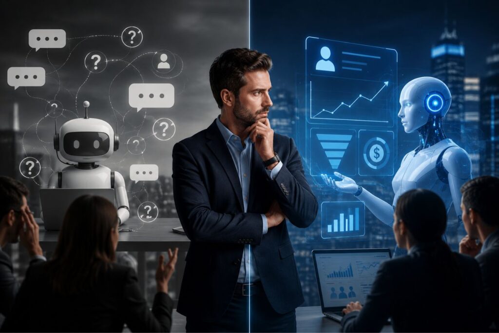 Professional AI-powered B2B sales intelligence engine dashboard with enterprise sales agents, predictive analytics, and smart automation in a modern corporate environment.