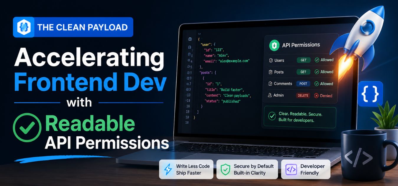 The Clean Payload dashboard showing readable API permissions, frontend development workflow, secure access controls, and accelerated web application development.